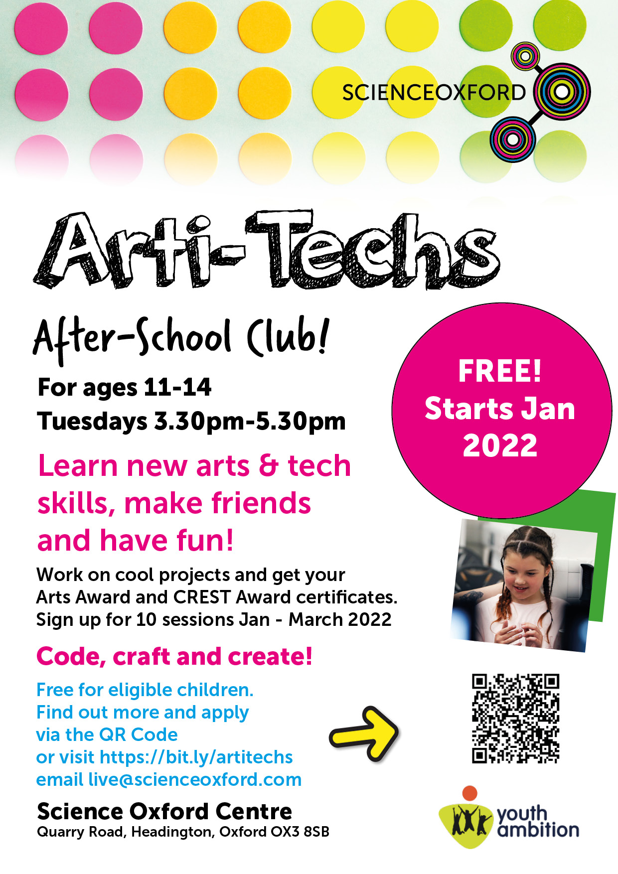 Arti-Techs (Ages 11-14) After-school Club