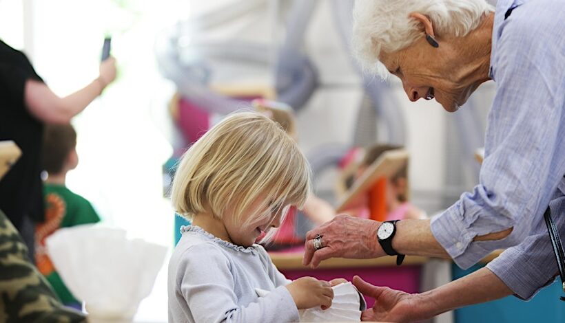 child and grandmother at the science Oxford centre