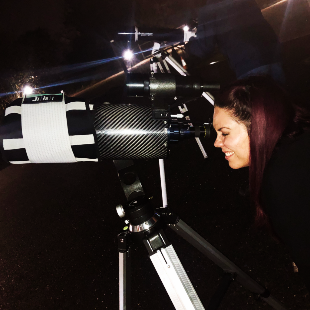Kat Kelly Stargazing telescope