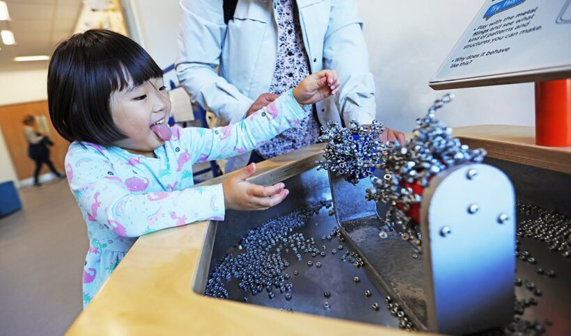 magnet exhibit with chid
