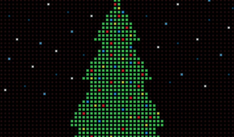 festive tree pixels