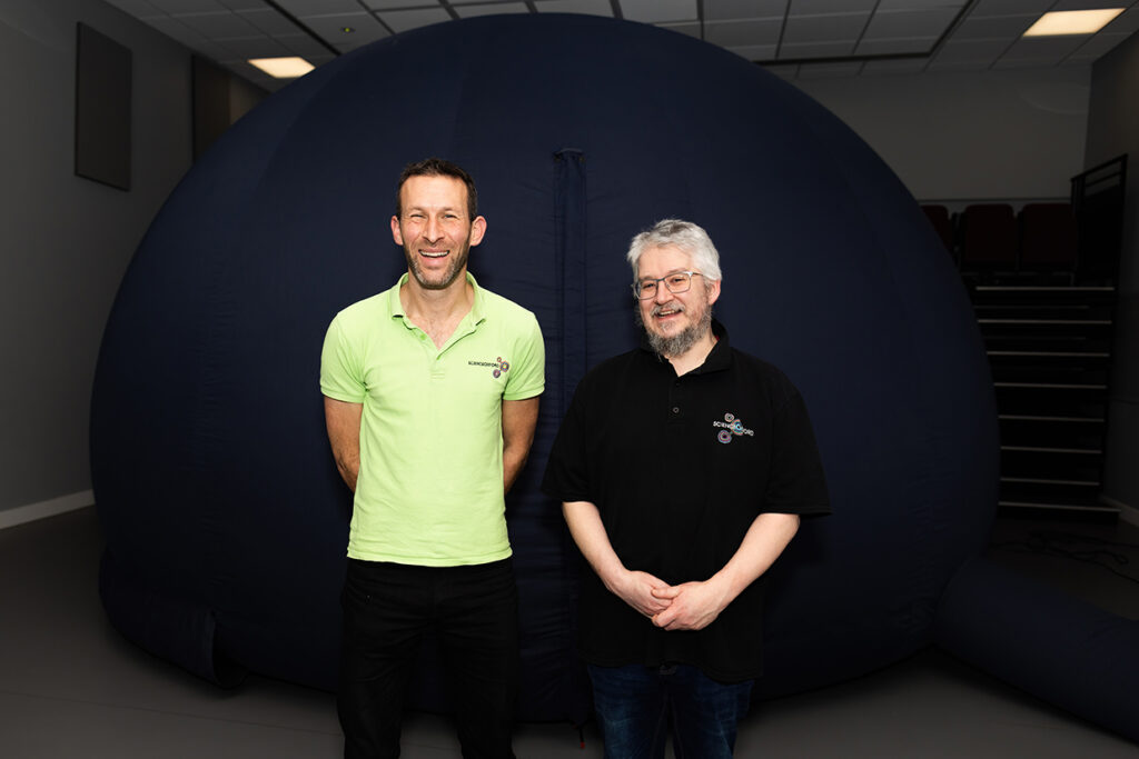 Roger and Ian with inflatable dome