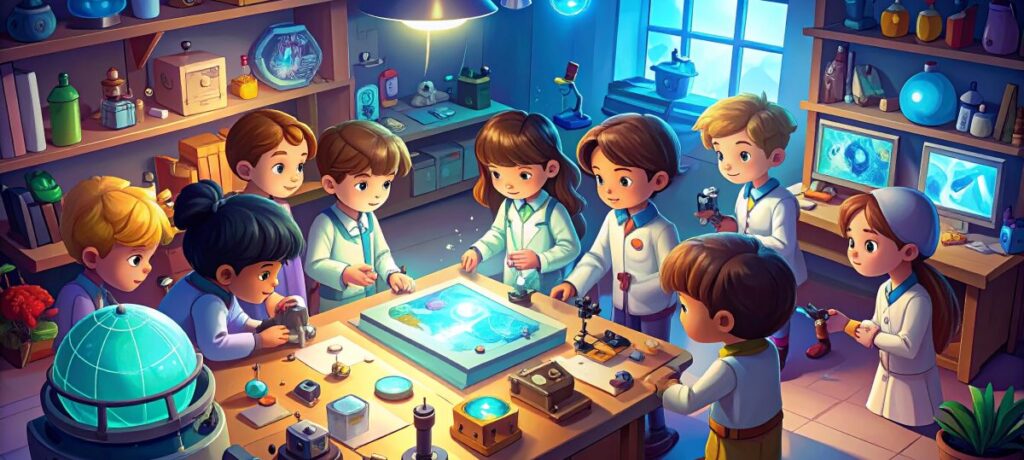 A monstrous Discovery IF CSI event illustrated image of children